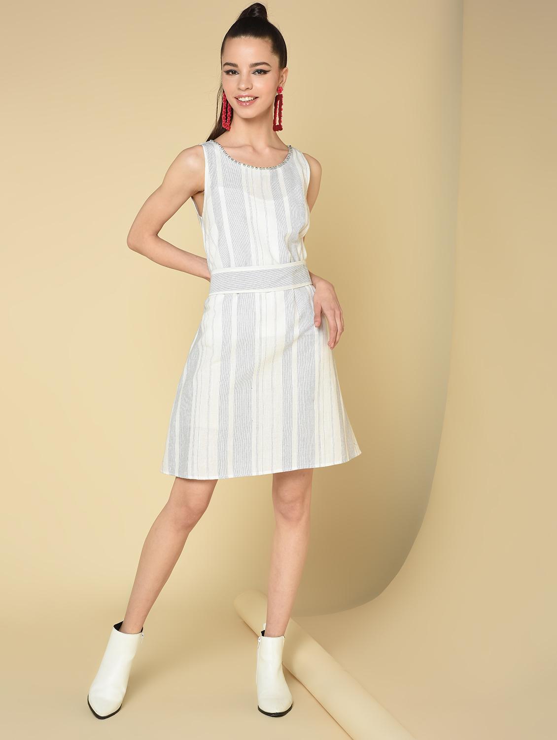 women's belted striped dress - 16810934 - Zoom Image - 0