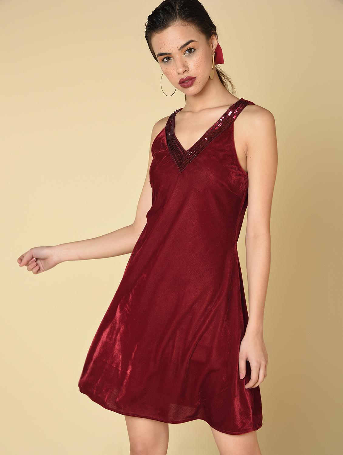 women's shift self design dress - 16810940 -  Standard Image - 1