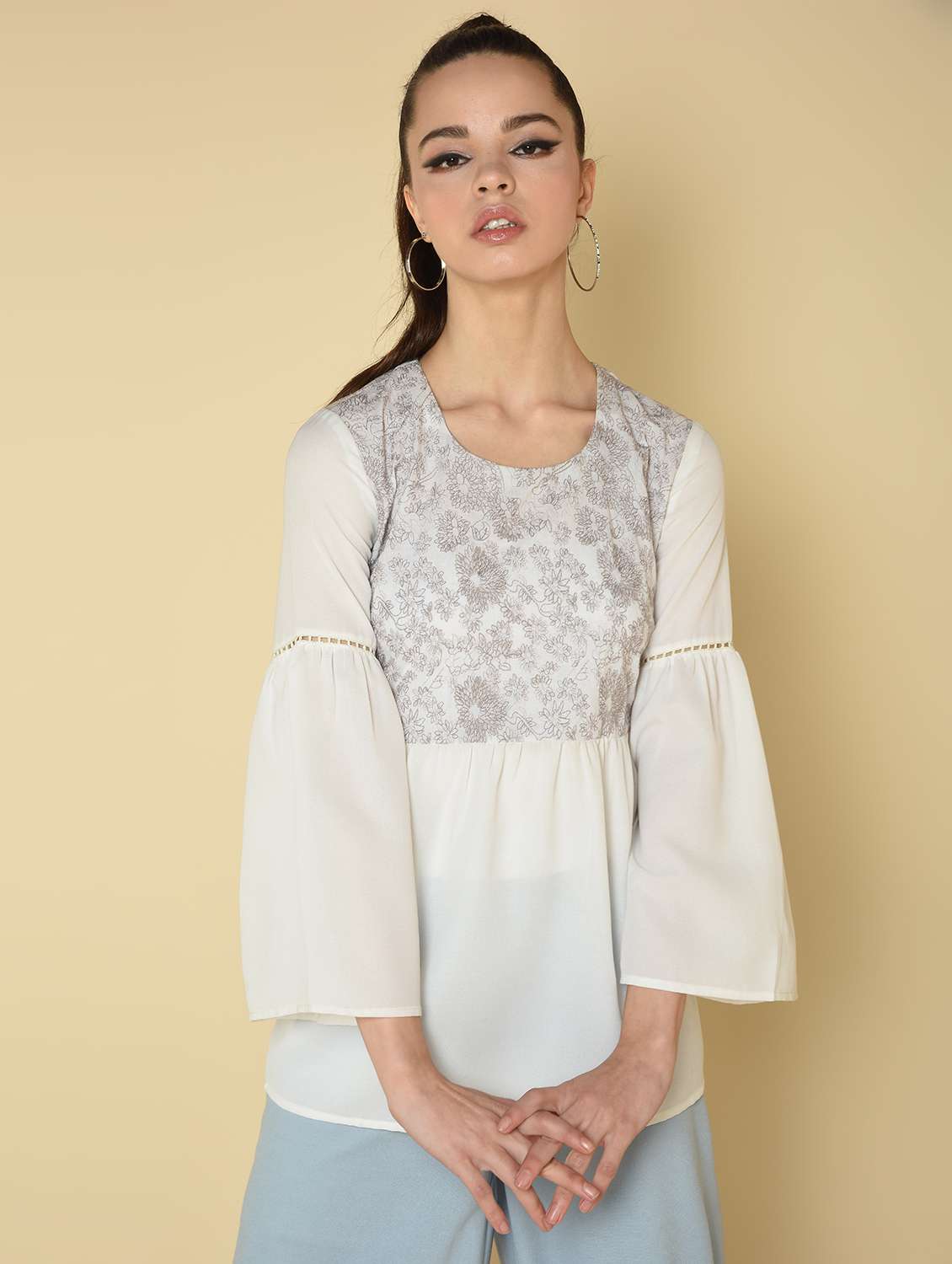 women's peplum round neck top - 16810951 -  Zoom Image - 0