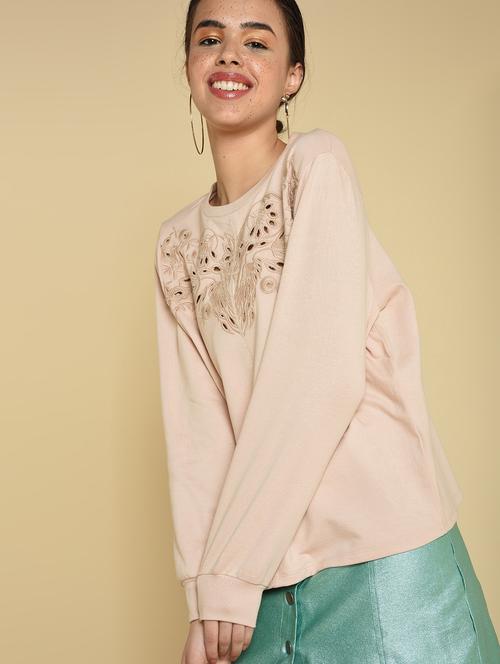 women's straight round neck top - 16810977 - Standard Image - 0