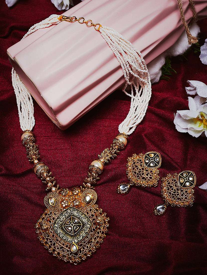 gold metal bridal necklace