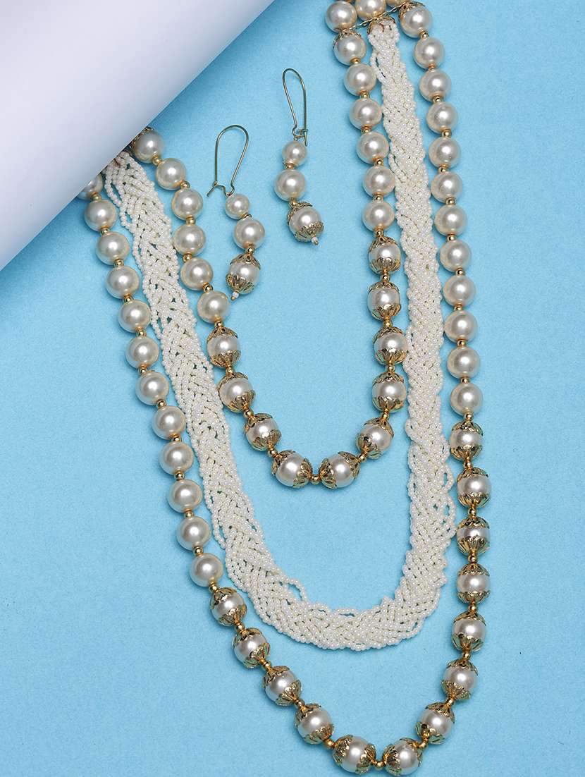 gold metal long necklace