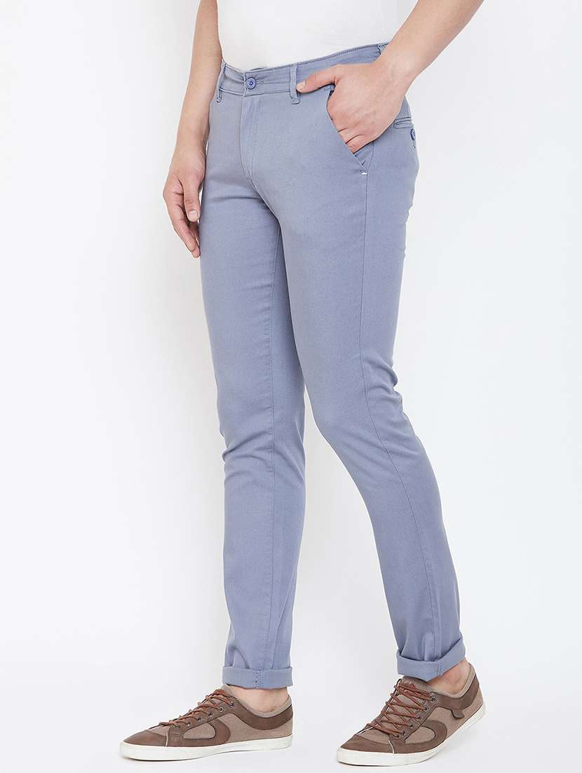 men mid rise solid chinos - 16812503 - Standard Image - 1