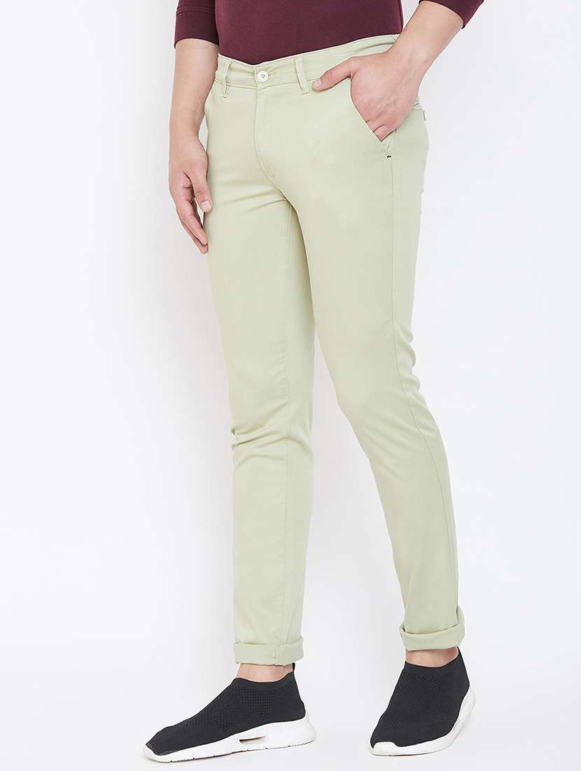 green textured chinos - 16812504 - Standard Image - 1