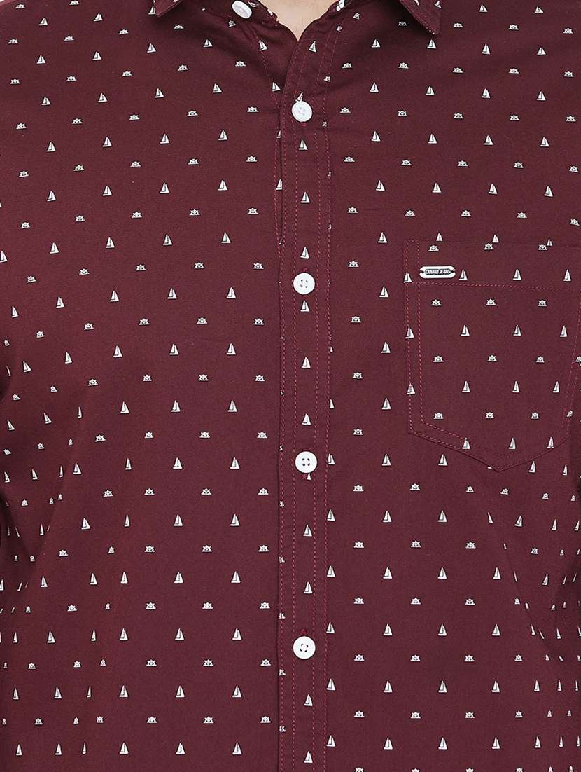 red printed casual shirt - 16812508 - Standard Image - 4