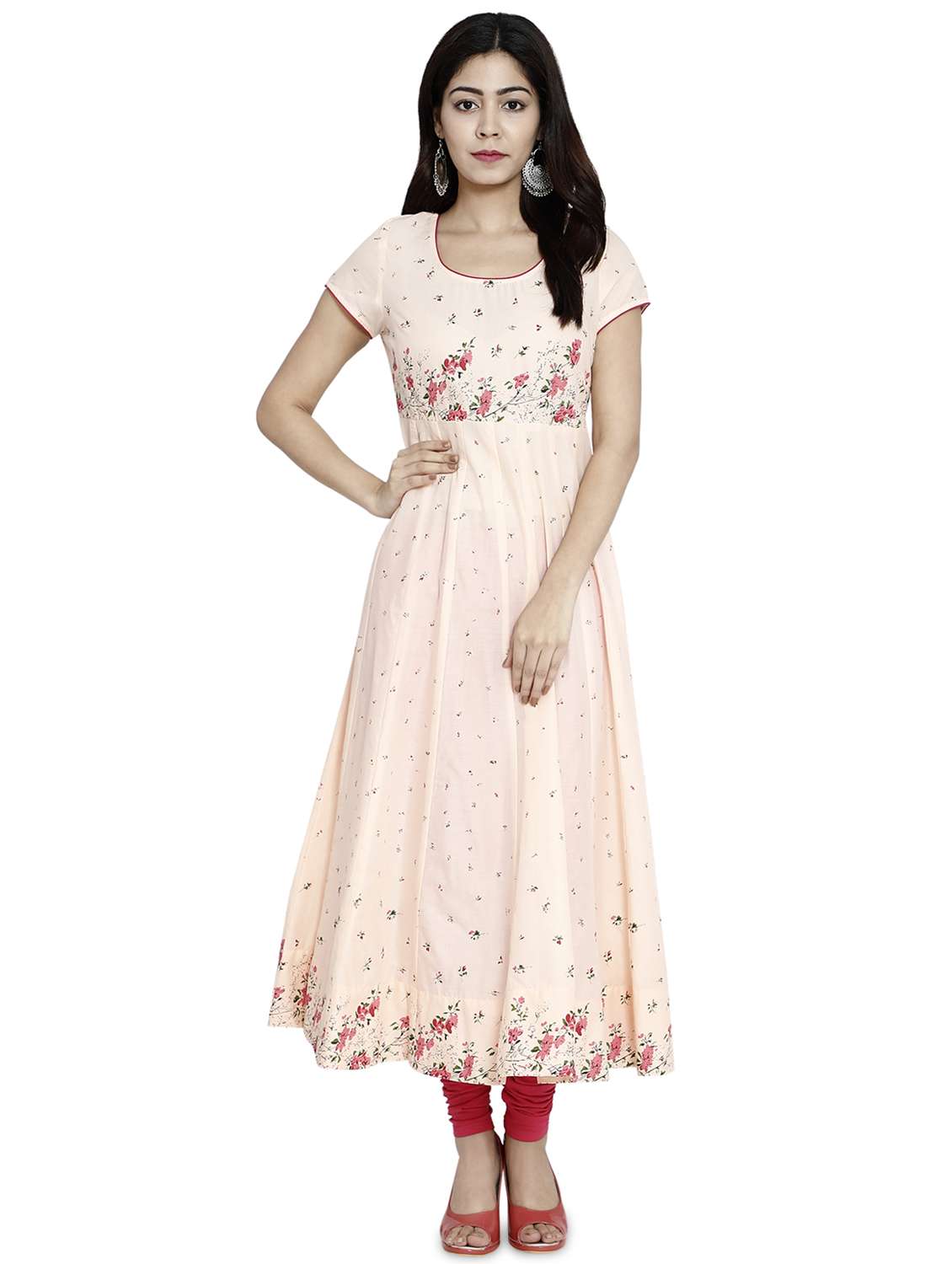 floral print anarkali kurta
