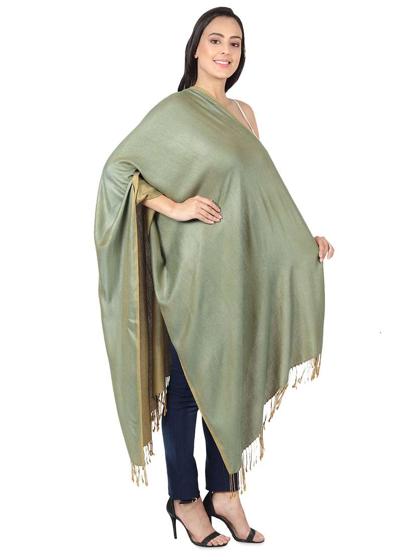 green viscose stole - 16812651 -  Standard Image - 1