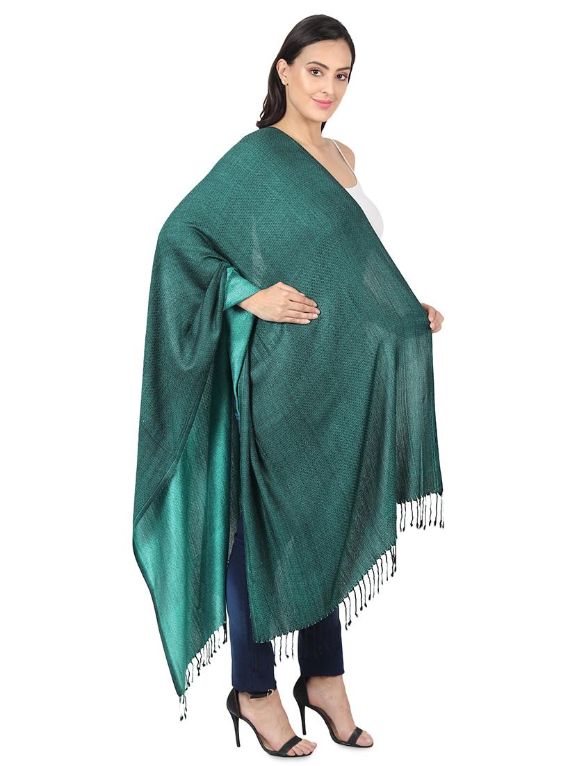 green viscose stole - 16812652 - Standard Image - 1