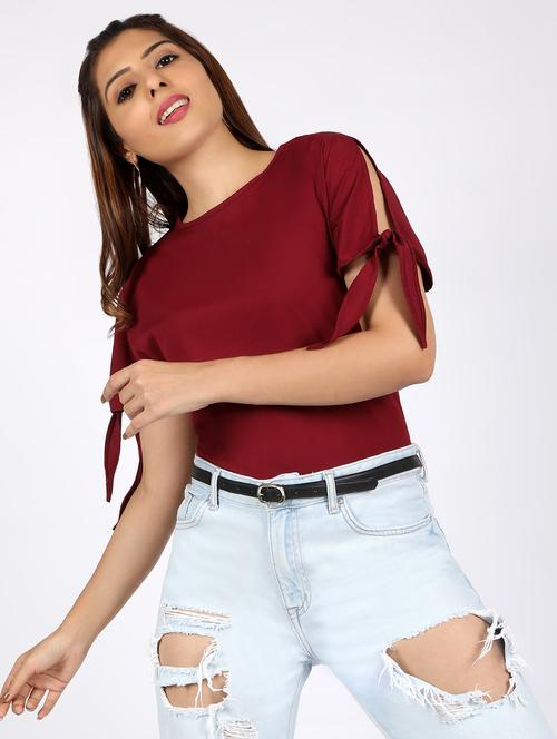 women's straight round neck top - 16812708 -  Standard Image - 0