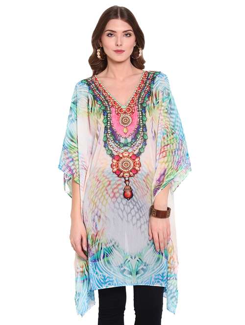 v-neck printed coverup - 16813673 -  Standard Image - 0