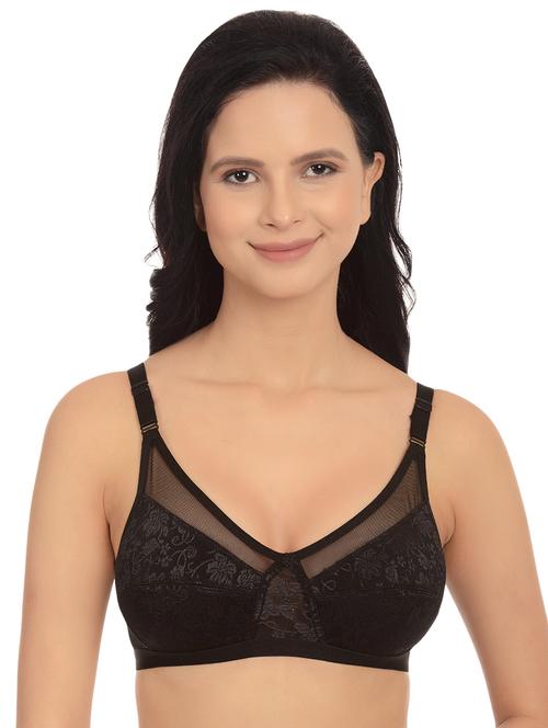 floral patch sheer panel bra - 16815651 -  Standard Image - 0
