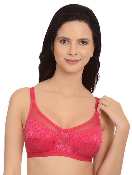 floral patch sheer panel bra - 16815655 - Standard Image - 0