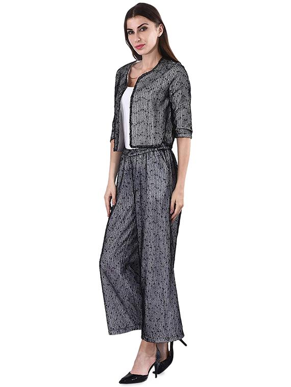 women self design three quarter sleeve formal suit set - 16816475 - Standard Image - 1