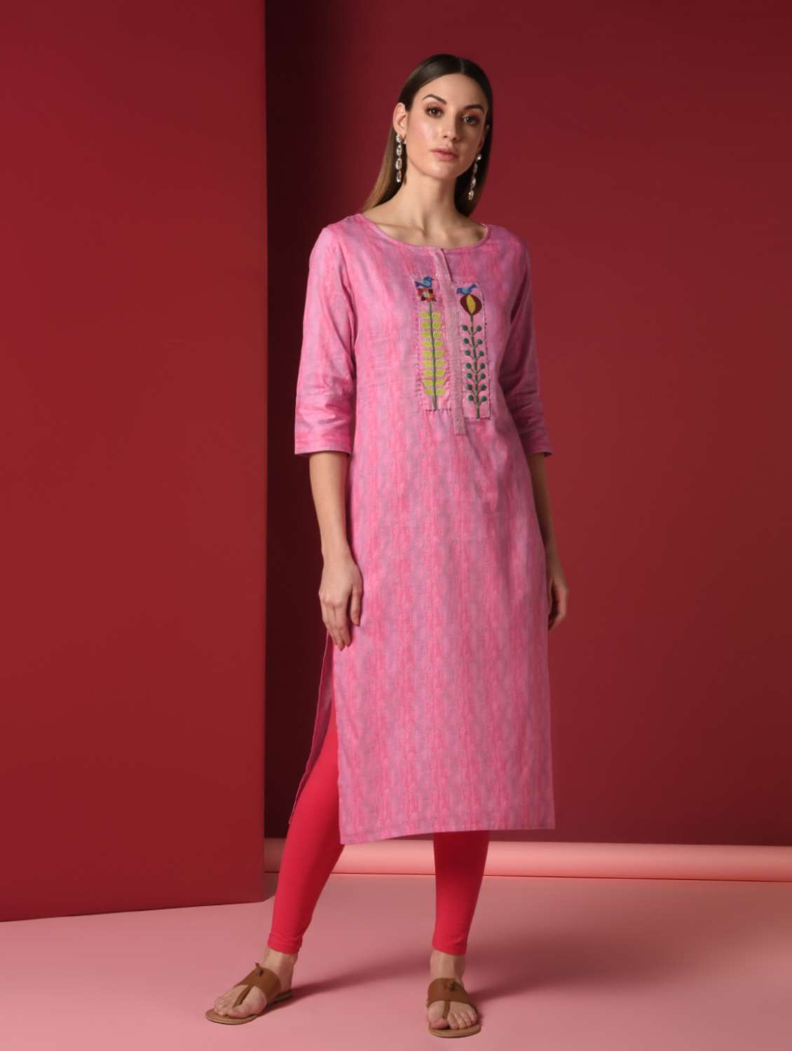 embroidered straight kurta
