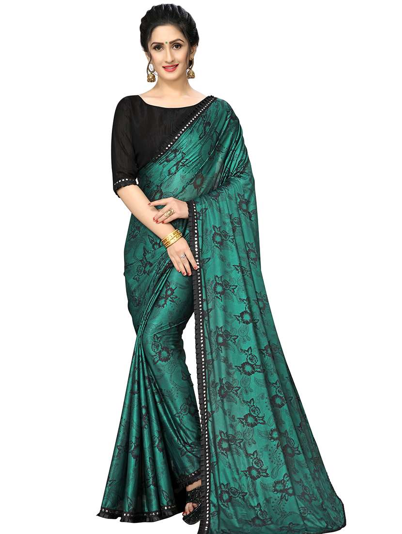 floral printed saree with blouse