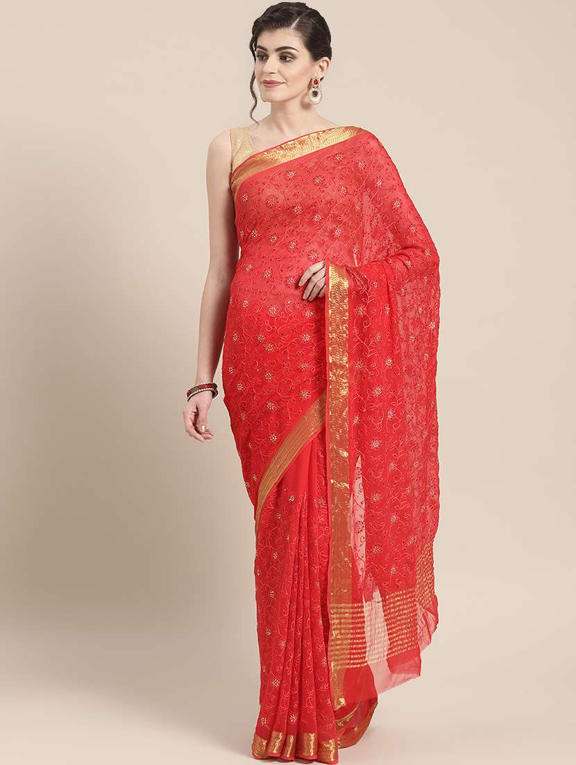 tonal embroidered mysore silk saree with blouse