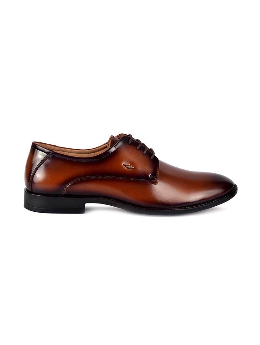 tan leatherette lace-up derbys - 16817877 - Standard Image - 1