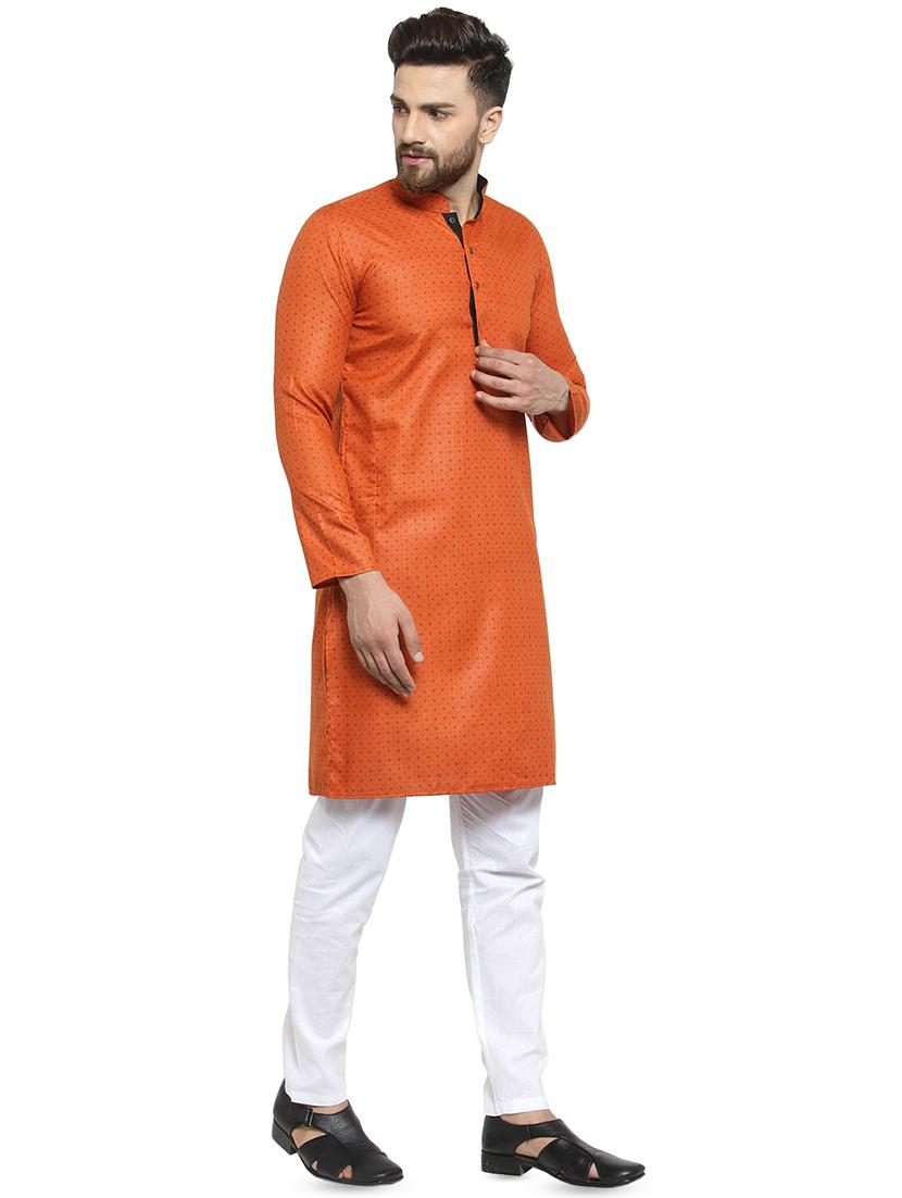 orange printed kurta pyjama set - 16818543 - Standard Image - 1