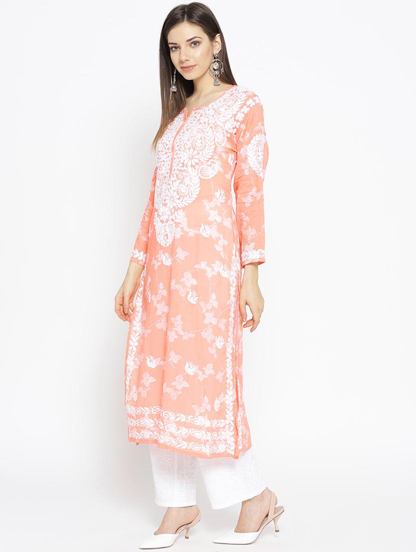embroidered straight kurta - 16823207 -  Standard Image - 1