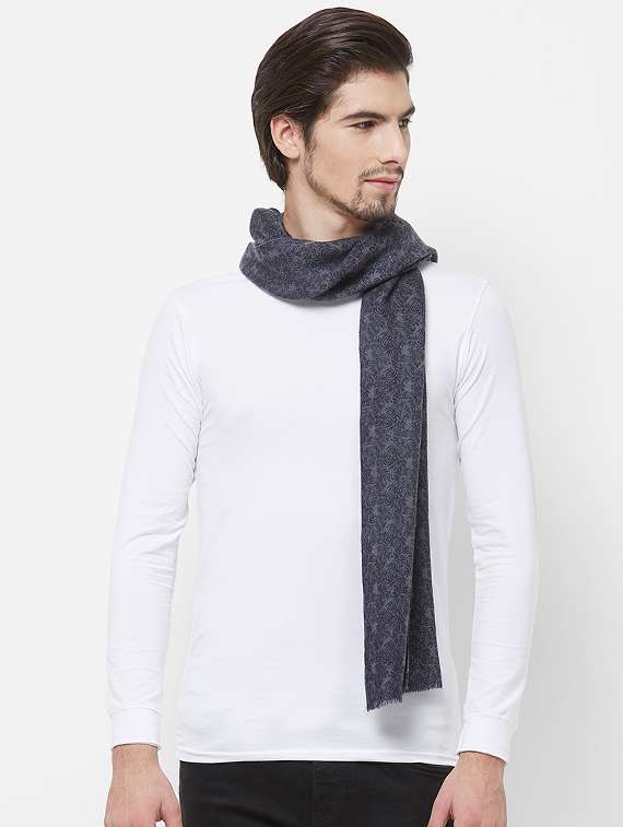 grey printed woolen muffler - 16824888 -  Standard Image - 1