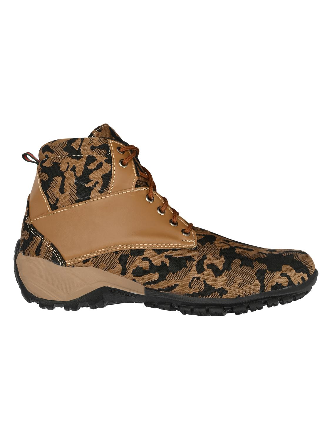 brown fabric high ankle boots - 16825108 - Standard Image - 1