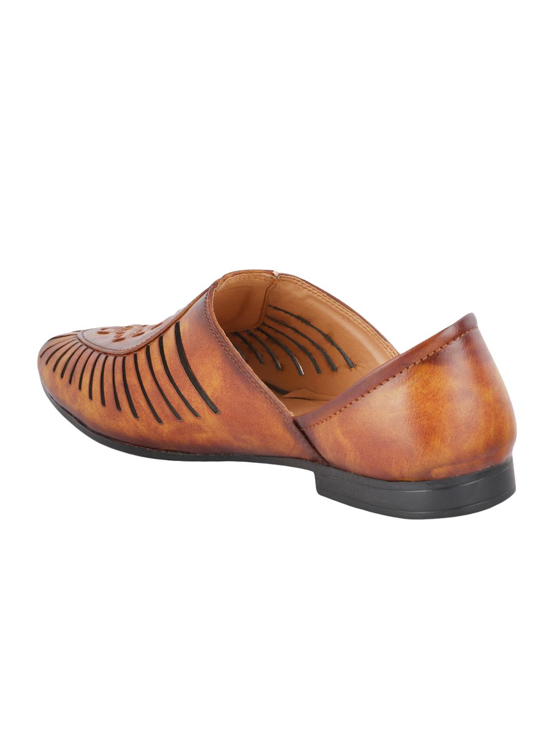 tan leatherette slip on jutis - 16825349 - Standard Image - 1