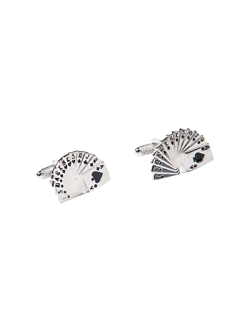 silver metal cufflinks