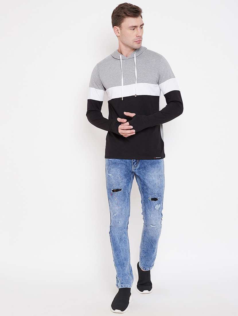 mens color block sweatshirt - 16828090 -  Standard Image - 4