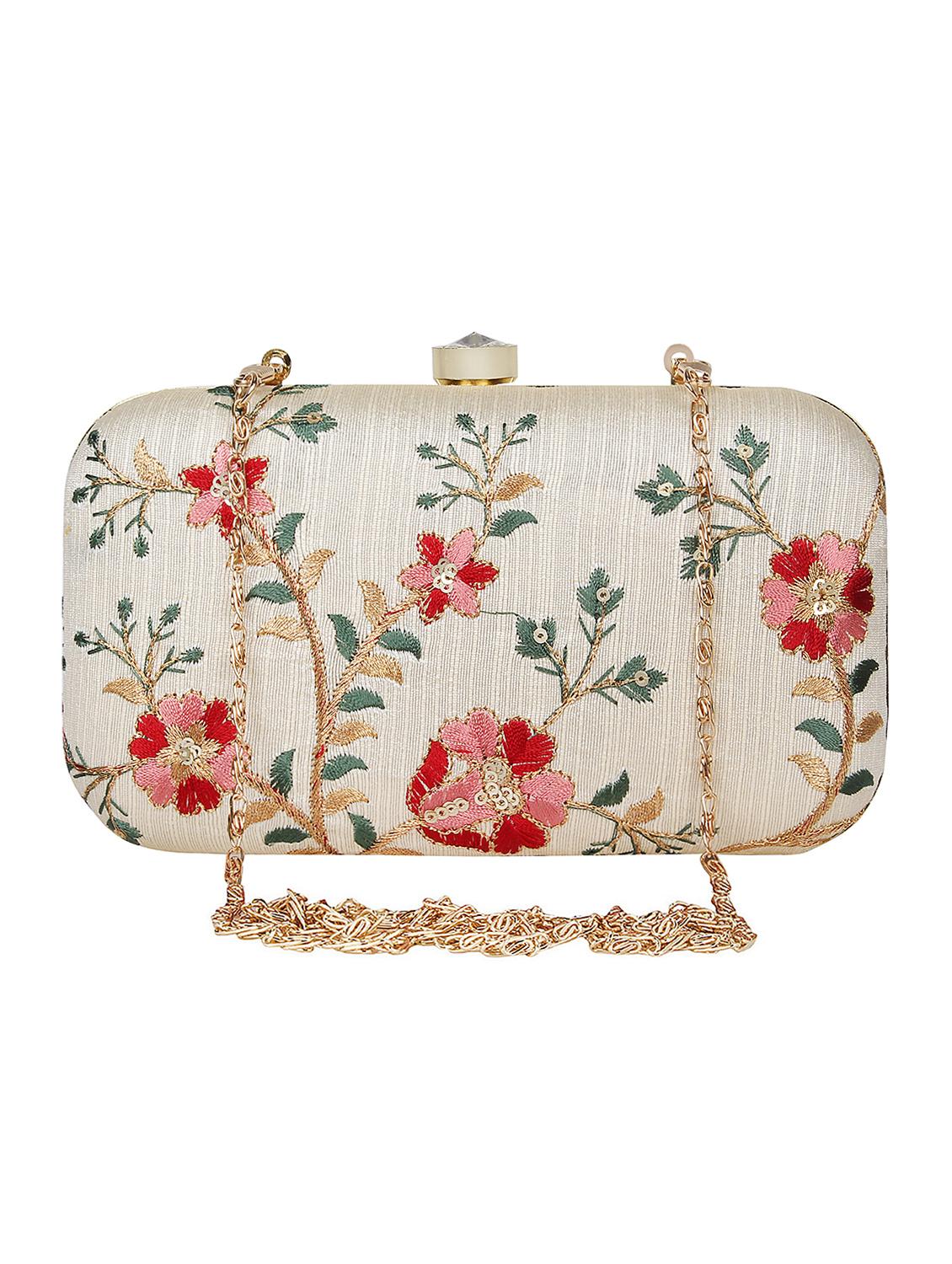  faux silk box clutch - 16828260 -  Zoom Image - 0