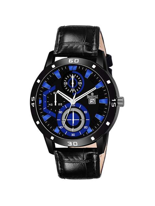 swisstyle dial blue analogue watches for men-ss-gr194blu-blk-1 - 16828374 - Standard Image - 0