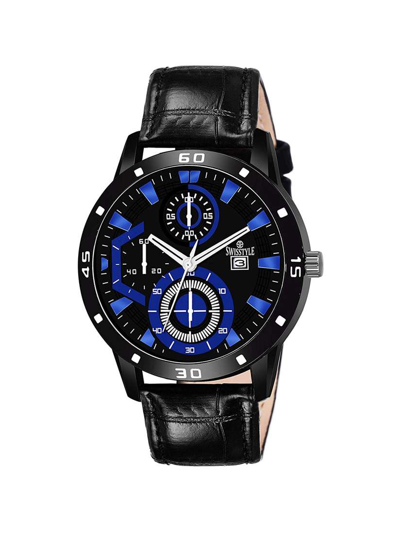 swisstyle dial blue analogue watches for men-ss-gr194blu-blk-1 - 16828374 - Zoom Image - 0