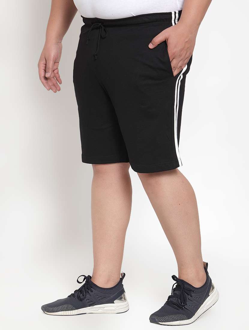 black side striped shorts (plus size) - 16828624 -  Standard Image - 1