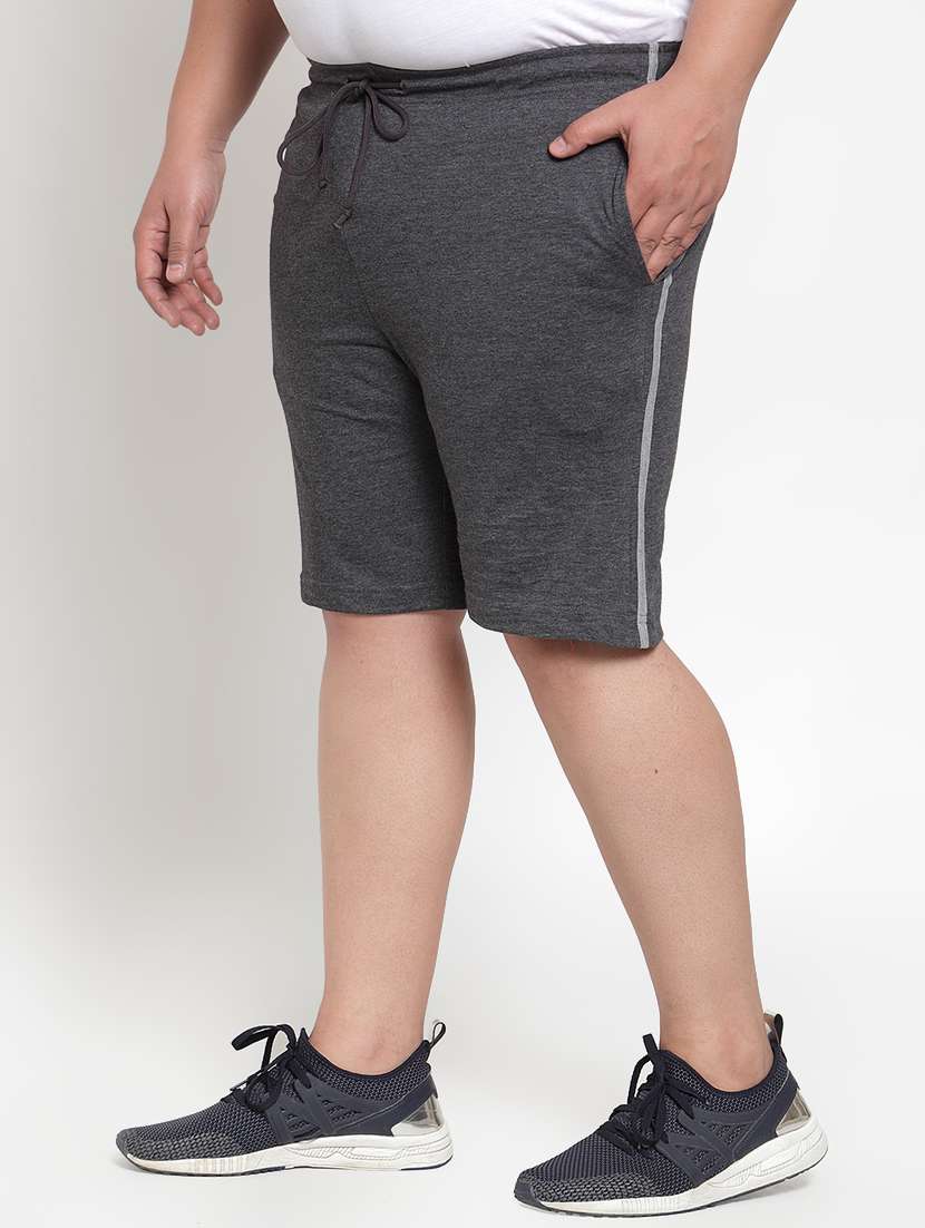 grey side striped shorts (plus size) - 16828626 - Standard Image - 1