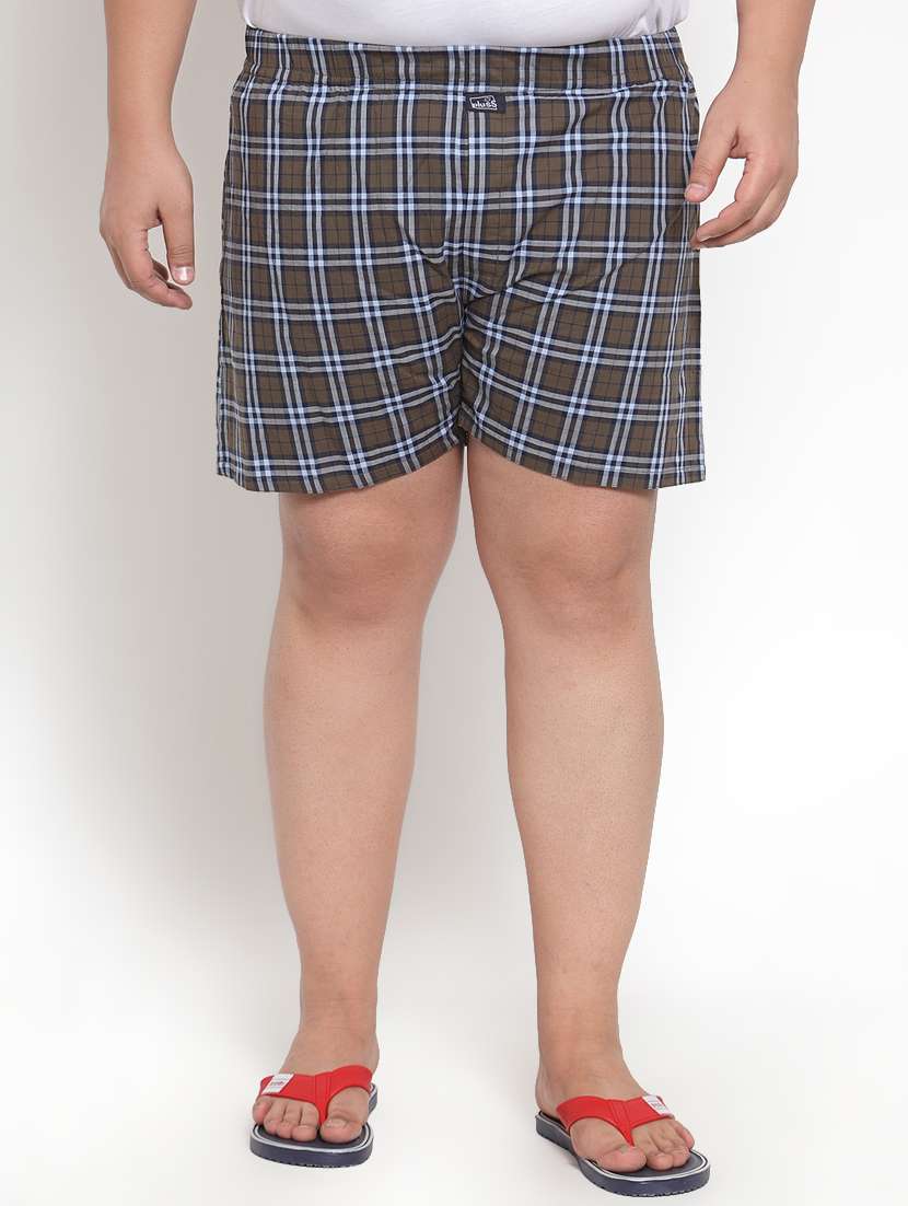 brown checkered boxer (plus size)