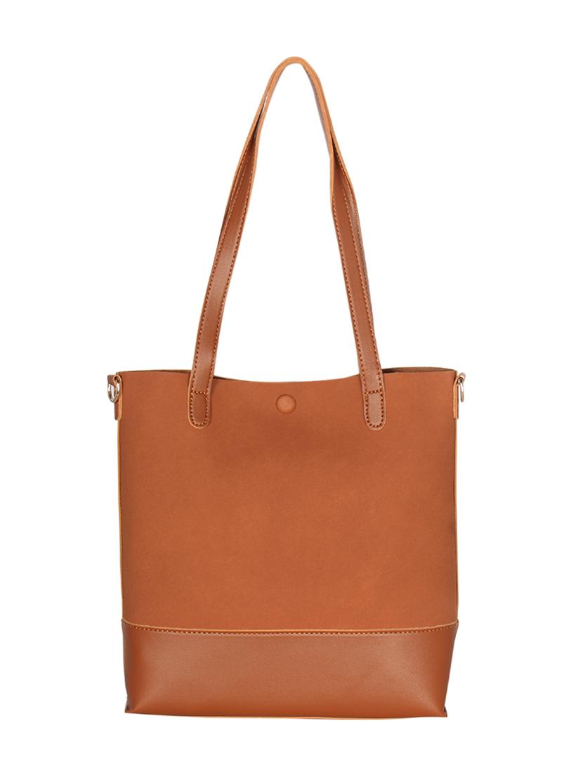 tan leatherette combo handbag - 16829183 -  Standard Image - 1