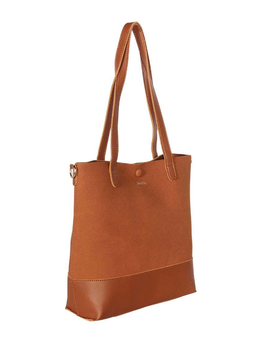 tan leatherette combo handbag - 16829183 - Standard Image - 4
