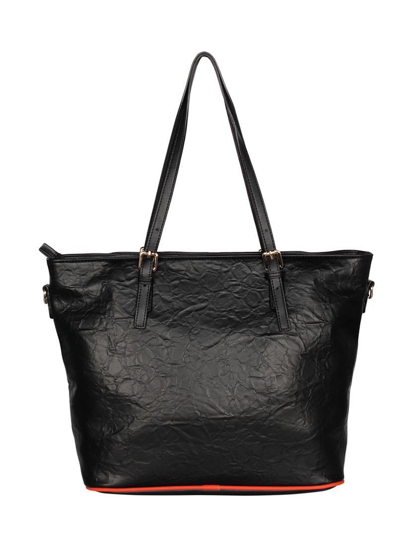 black leatherette regular handbag - 16829198 - Standard Image - 1