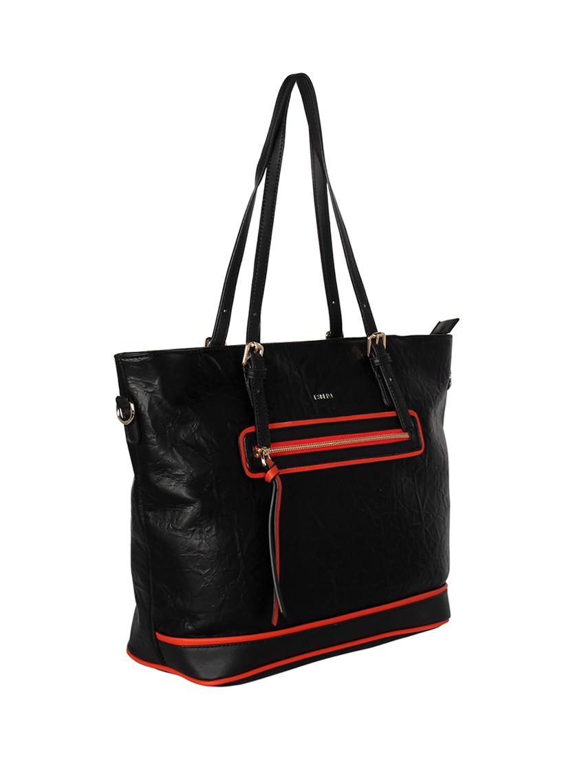 black leatherette regular handbag - 16829198 - Standard Image - 4