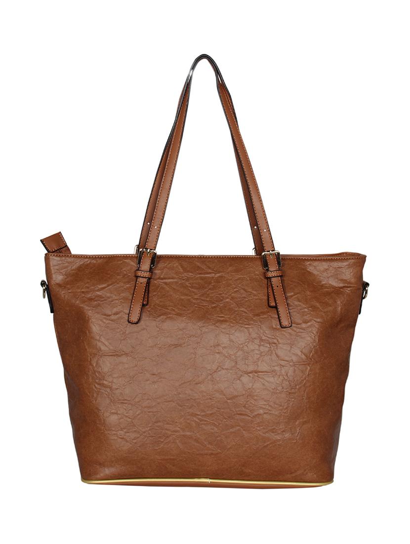 tan leatherette regular handbag - 16829201 - Standard Image - 1