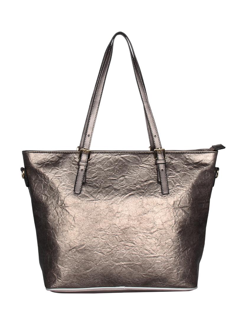 metallic leatherette regular handbag - 16829202 - Standard Image - 1