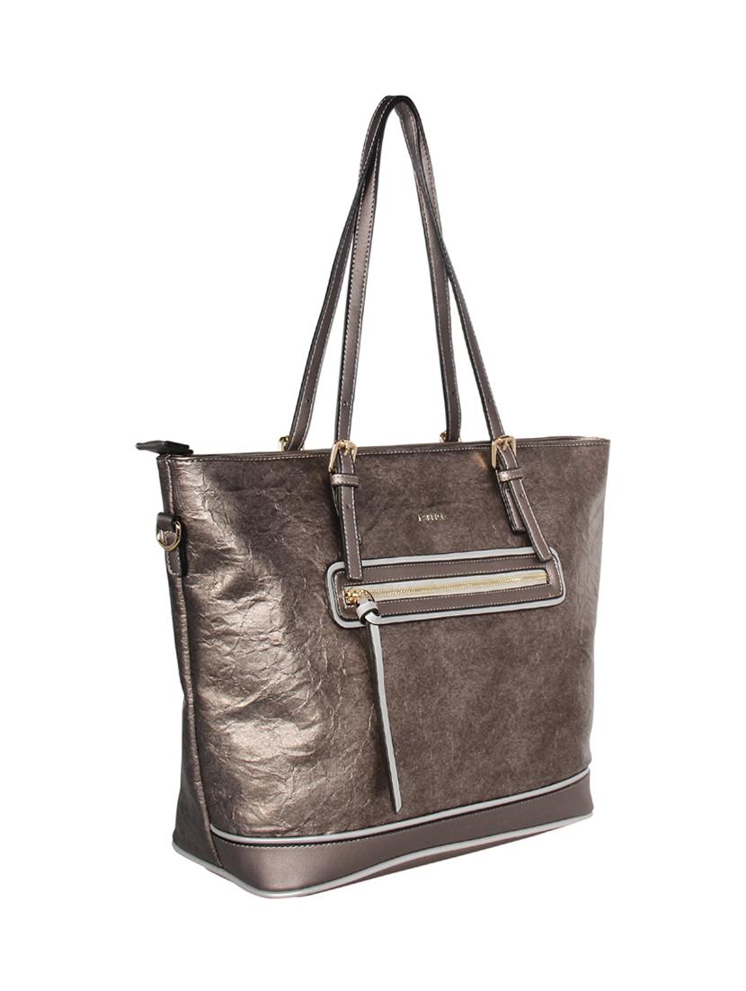 metallic leatherette regular handbag - 16829202 - Standard Image - 4