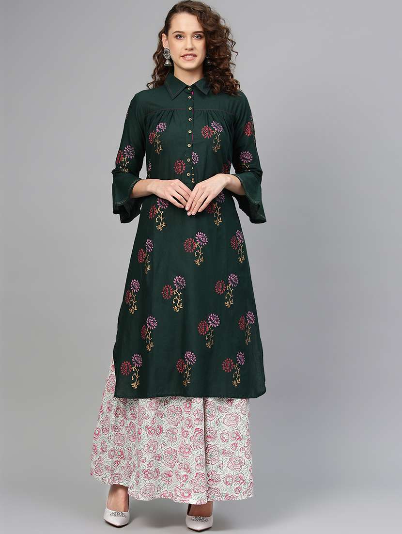 floral kurta skirt set