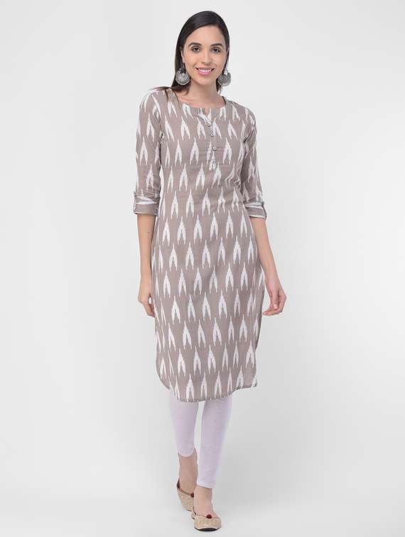 ikat print straight kurta