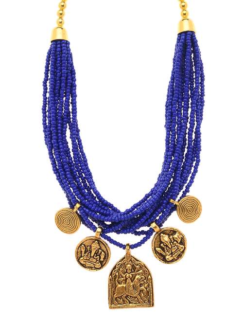 blue metal long necklace - 16829873 -  Standard Image - 0