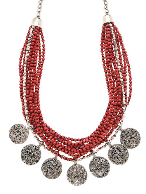 red metal long necklace - 16829874 -  Standard Image - 0