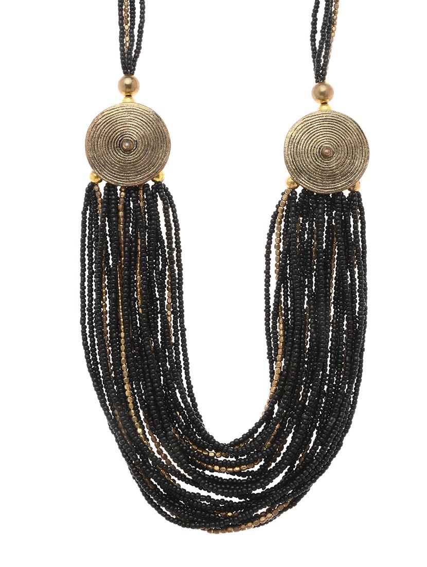 black metal long necklace - 16829878 -  Zoom Image - 0