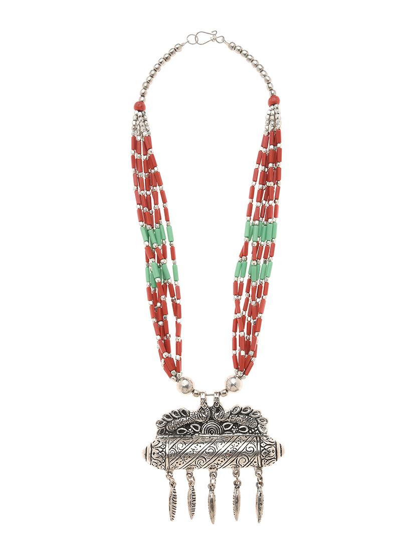multi colored metal long necklace - 16829882 -  Standard Image - 1