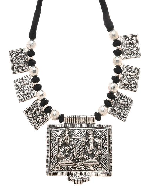 silver metal long necklace - 16829886 -  Standard Image - 0