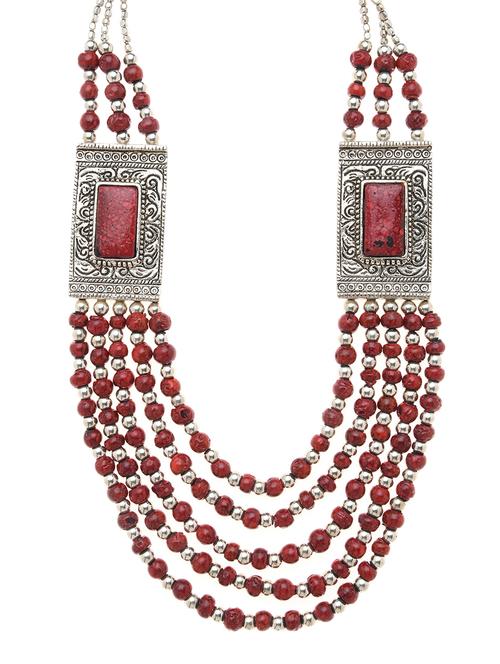 red metal long necklace - 16829889 -  Standard Image - 0