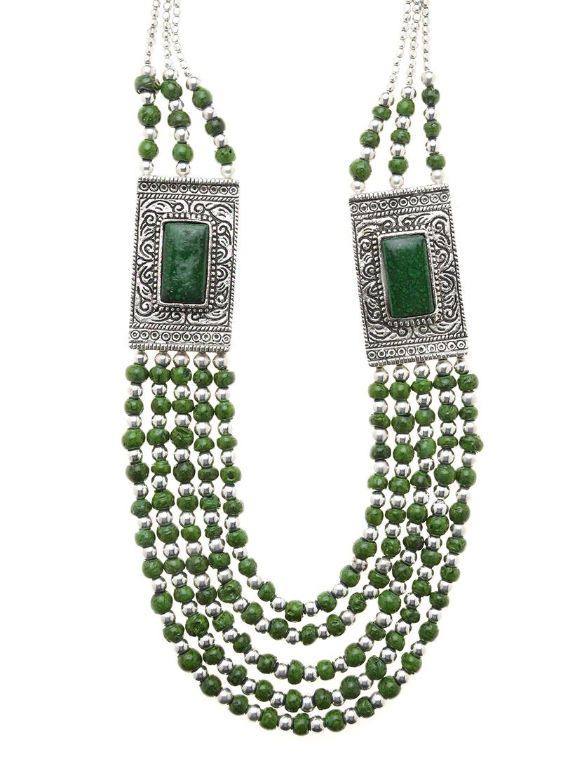 green metal long necklace - 16829890 - Zoom Image - 0